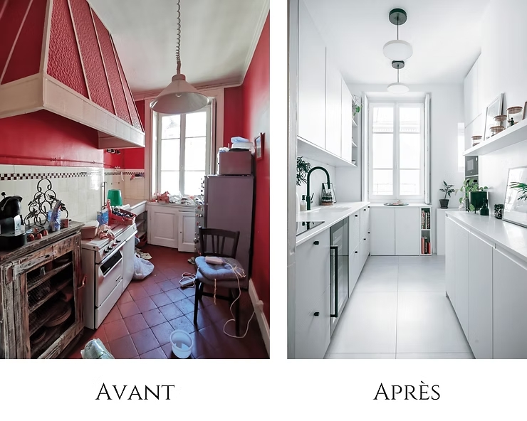 Pose de cuisine en Île-de-France avec montage de meubles et plan de travail